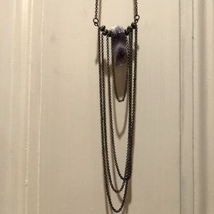 Long Necklace with Rock Pendant